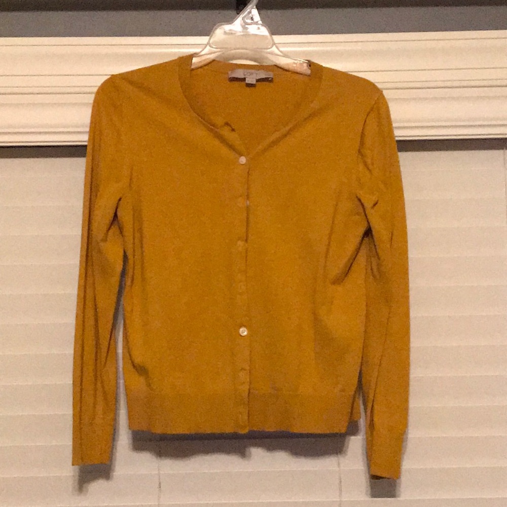 LOFT mustard cardigan